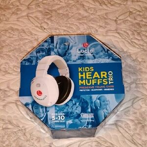 Lucid Audio Kids HearMuffs Trio White Headphones, Ages 5-10, NWT